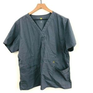 WonderWink Gray Nursing Scrubs Top 2X